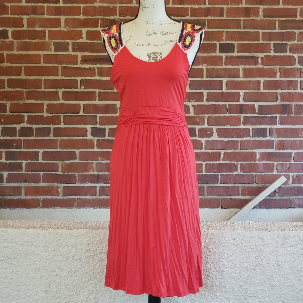 Dress with open weave detail